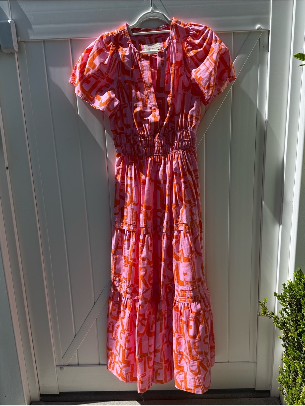 Anthropologie The Somerset Maxi Dress Pink French Writing - Picture 4 of 8